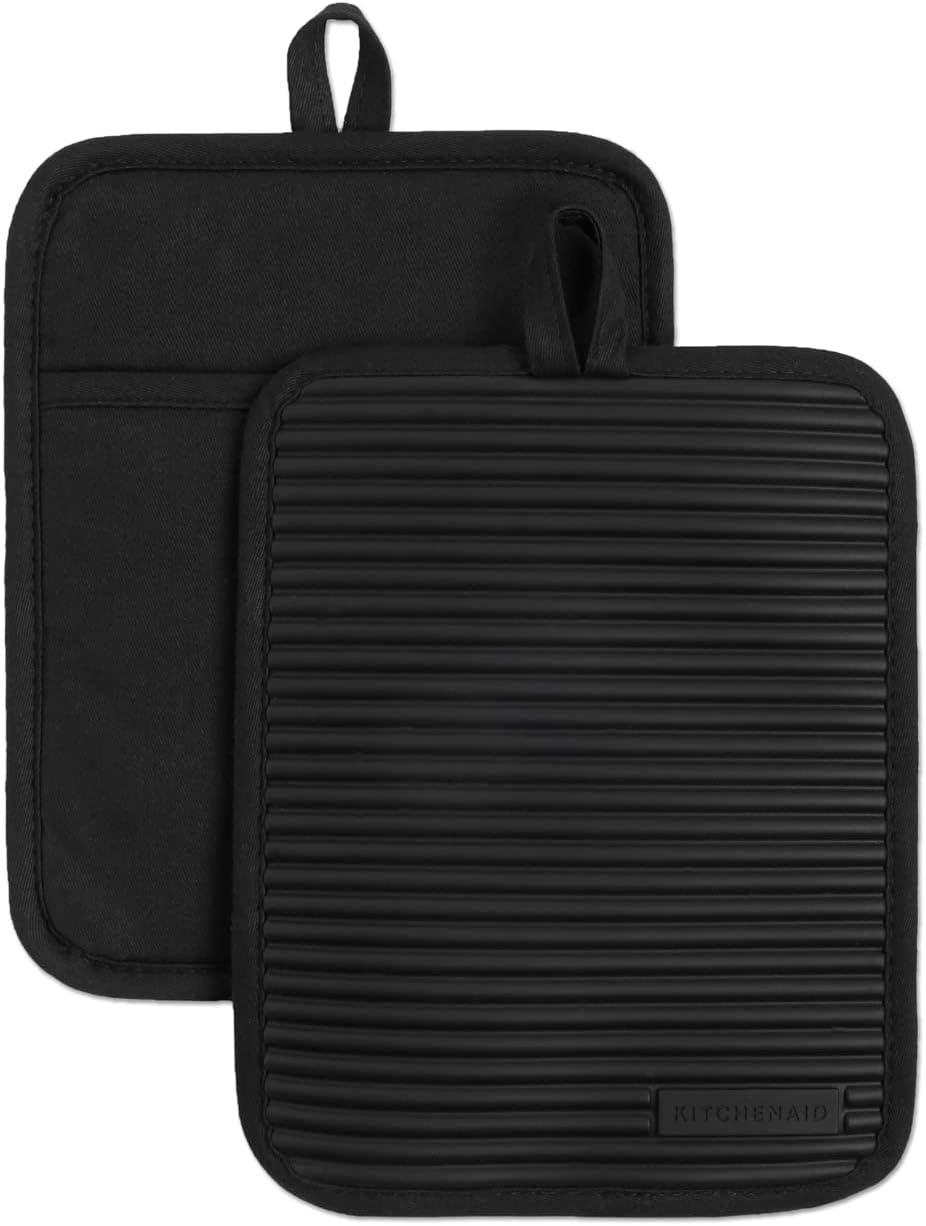 Ribbed Soft Silicone Pot Holder Set, Pot Holders, Oven Mitts, Silicone Pot Holders -2 Pcs Ribbed Soft Silicone Pot Holder Set, Pot Holders, Oven Mitts, Silicone Pot Holders -2 Pcs